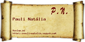 Pauli Natália névjegykártya